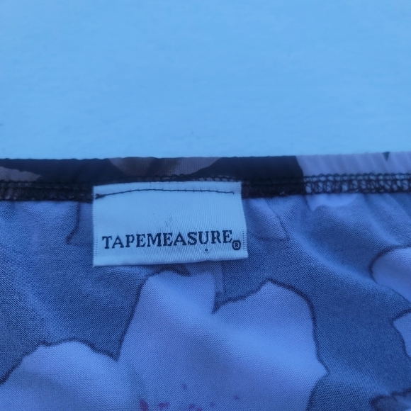 Tapemeasure Women’s Brown & White Stretch Floral Skirt Ruffles Elastic Waist M - Picture 4 of 9